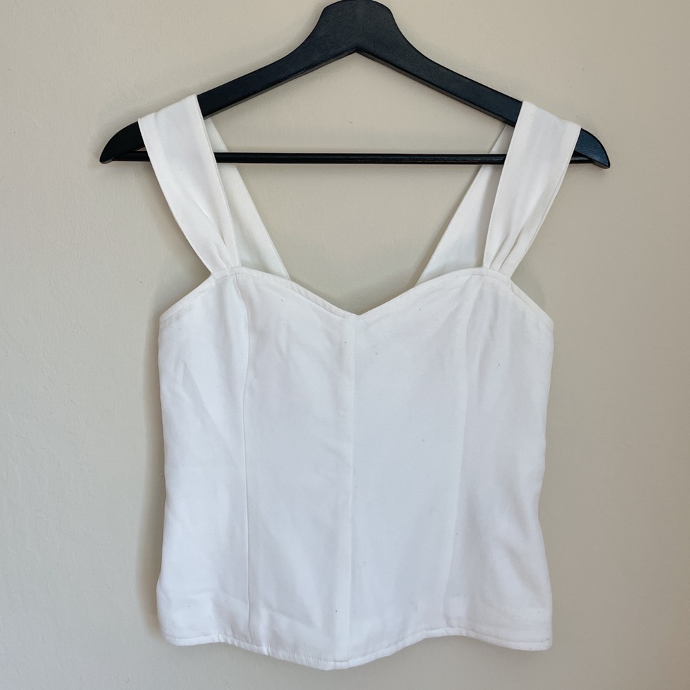 Abercrombie & Fitch Wide Strap V-neck Cami in White